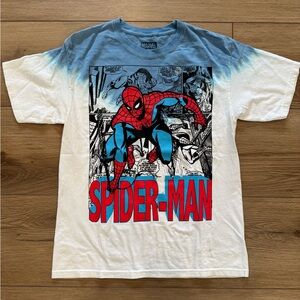Marvel Spider-Man Blue and White Graphic T-Shirt Medium NWOT